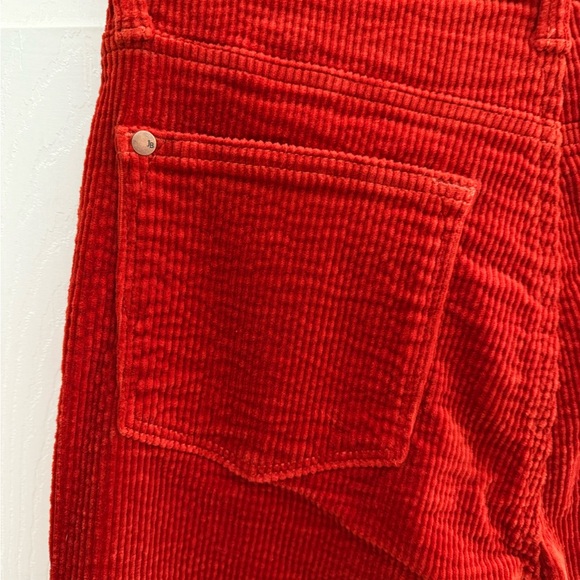 Judy Blue High Rise Button Fly Red Rust Corduroy Ankle Straight Pants Size 9/29 - Picture 10 of 10